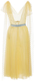 Tulle Pois Plisse Midi Dress