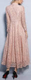 Embellished-Collar Lace Midi Dress - DESIGNER INSPIRED FASHIONS