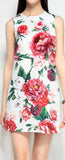 Floral-Print Mini Embellished Dress