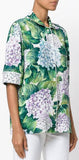 Hydrangea Print Silk Pajama Top & Short Set - DESIGNER INSPIRED FASHIONS