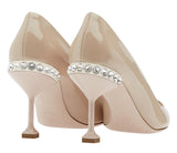 Crystal-Embellished Patent-Leather Pumps - Nude/Pink, Black or Red