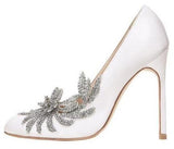 Crystal-Embellished Swan Pumps