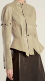 Leather Snap-Button Jacket