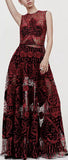 Embroidered Lace and Mesh Sheer Gown