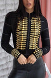 Black Stretch Military Jacket