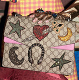 Dionysus Embroidered Shoulder Bag Multi/Pink - DESIGNER INSPIRED FASHIONS