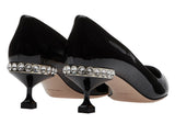 Crystal-Embellished Patent-Leather Pumps - Nude/Pink, Black or Red