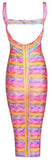 Multicolored Bandage Dress, Pink