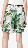 Hydrangea Print Silk Pajama Top & Short Set - DESIGNER INSPIRED FASHIONS