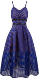Blue Lattice Dress - DESIGNER INSPIRED FASHIONS