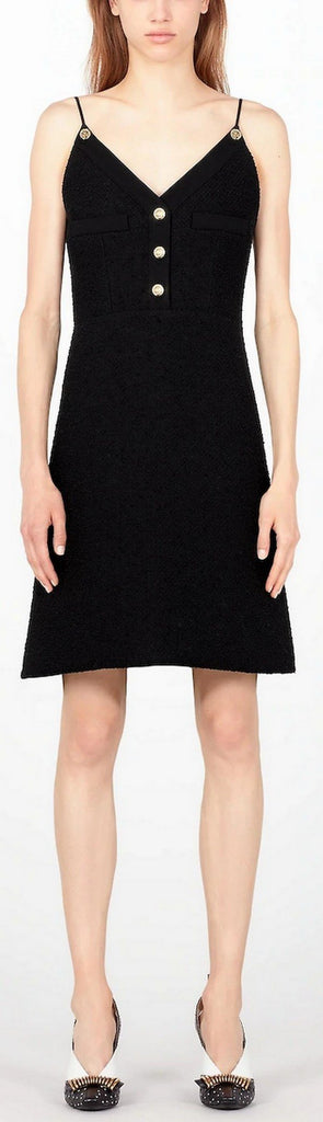Sleeveless A-Line Dress with Buttons