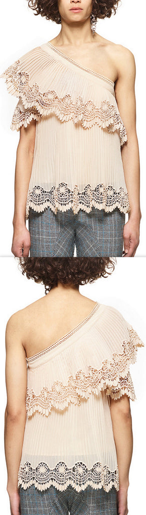 Pleated Embroidery Top - DESIGNER INSPIRED FASHIONS