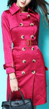 Belted Double-Breasted Trench Coat - DESIGNER INSPIRED FASHIONS