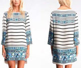 Silk Cady Striped Dress - DESIGNER INSPIRED FASHIONS