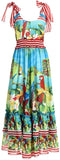 Tropical Parrot Print Long Sundress - DESIGNER INSPIRED FASHIONS
