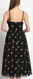 Star & Polka Dot Embroidered Black Tulle Dress - DESIGNER INSPIRED FASHIONS