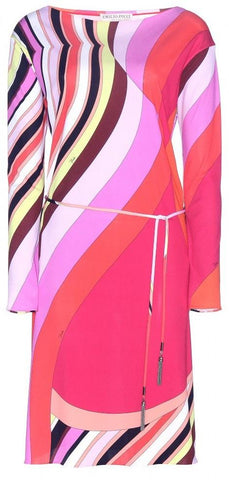 Swirl Print Silk Dress - DESIGNER INSPIRED FASHIONS