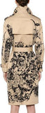 Black-Floral-Printed Trench Coat in Khaki - DESIGNER INSPIRED FASHIONS