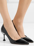 Crystal-Embellished Patent-Leather Pumps - Nude/Pink, Black or Red