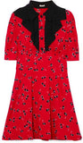 Printed Crepe de Chine Mini Dress