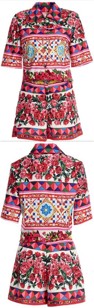 'Mambo' Print Shirt & Short Set - DESIGNER INSPIRED FASHIONS
