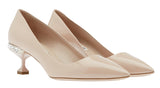Crystal-Embellished Patent-Leather Pumps - Nude/Pink, Black or Red