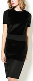 Black Faux Fur Knit Top & Skirt Set - DESIGNER INSPIRED FASHIONS
