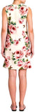 *Extended Sizes* Butterfly-Embroidered Rose Print Shift Dress