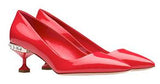 Crystal-Embellished Patent-Leather Pumps - Nude/Pink, Black or Red