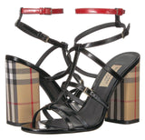 Vintage Check and Patent Leather Sandals
