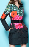 Floral Print Down-Fill Coat