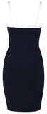 Lace-up-Effect Bicolor Mini Bandage Dress