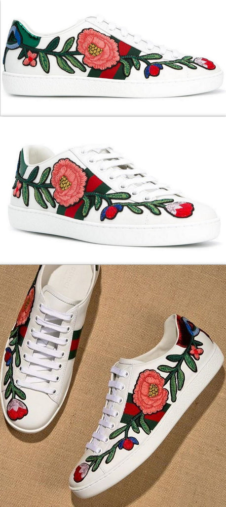 Ace Embroidered Low Top Sneaker - Floral | DESIGNER INSPIRED FASHIONS