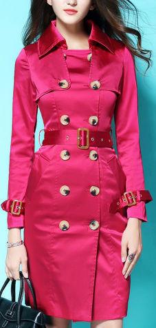 Belted Double-Breasted Trench Coat - DESIGNER INSPIRED FASHIONS