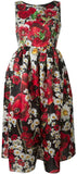 *Extended Sizes* Daisy and Poppy Print Chiffon Midi Dress
