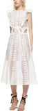 Embroidered Cutout Midi Dress, White - DESIGNER INSPIRED FASHIONS
