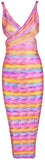 Multicolored Bandage Dress, Pink
