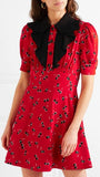Printed Crepe de Chine Mini Dress