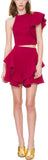 Ruffled-Sleeve Top & Short Set, Red - DESIGNER INSPIRED FASHIONS