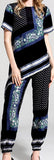 Print Asymmetrical Top and Trouser Set