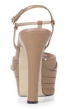 Studded Leather Platform Sandal Pump