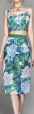 Hydrangea Print Crop Top and Skirt Set - DESIGNER INSPIRED FASHIONS