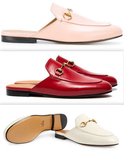 Princetown Leather Slippers - Pink, Red, White
