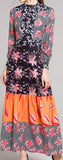 Mixed-Print Paneled Dress