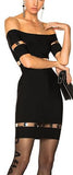 Black Strapless Tee Dress with Paillette Accents