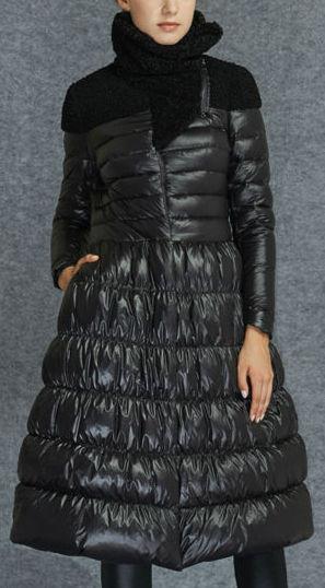 A-Line Puffer Down Coat in Black - DESIGNER INSPIRED FASHIONS