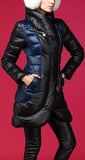 Bicolor Side-Zip Puffer Coat