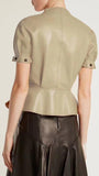 Leather Snap-Button Jacket
