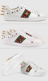 Ace Studded Leather Low Top Sneakers - White