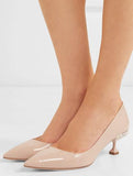 Crystal-Embellished Patent-Leather Pumps - Nude/Pink, Black or Red